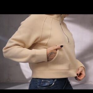 Women's Cream Quarter-Zip Sweatshirt